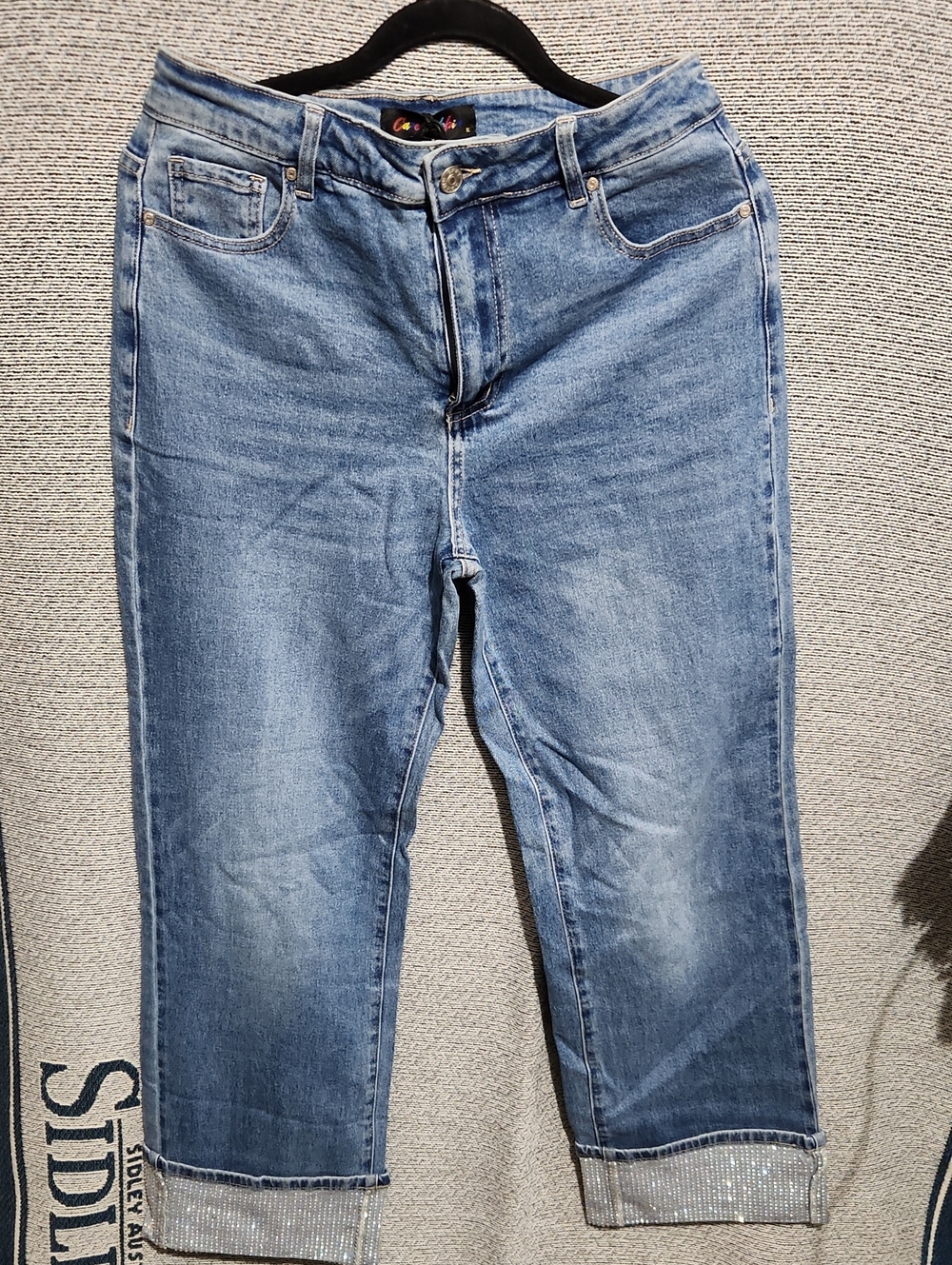 Cape Robbin Light Blue Relaxed Jeans with Cuffed Hem